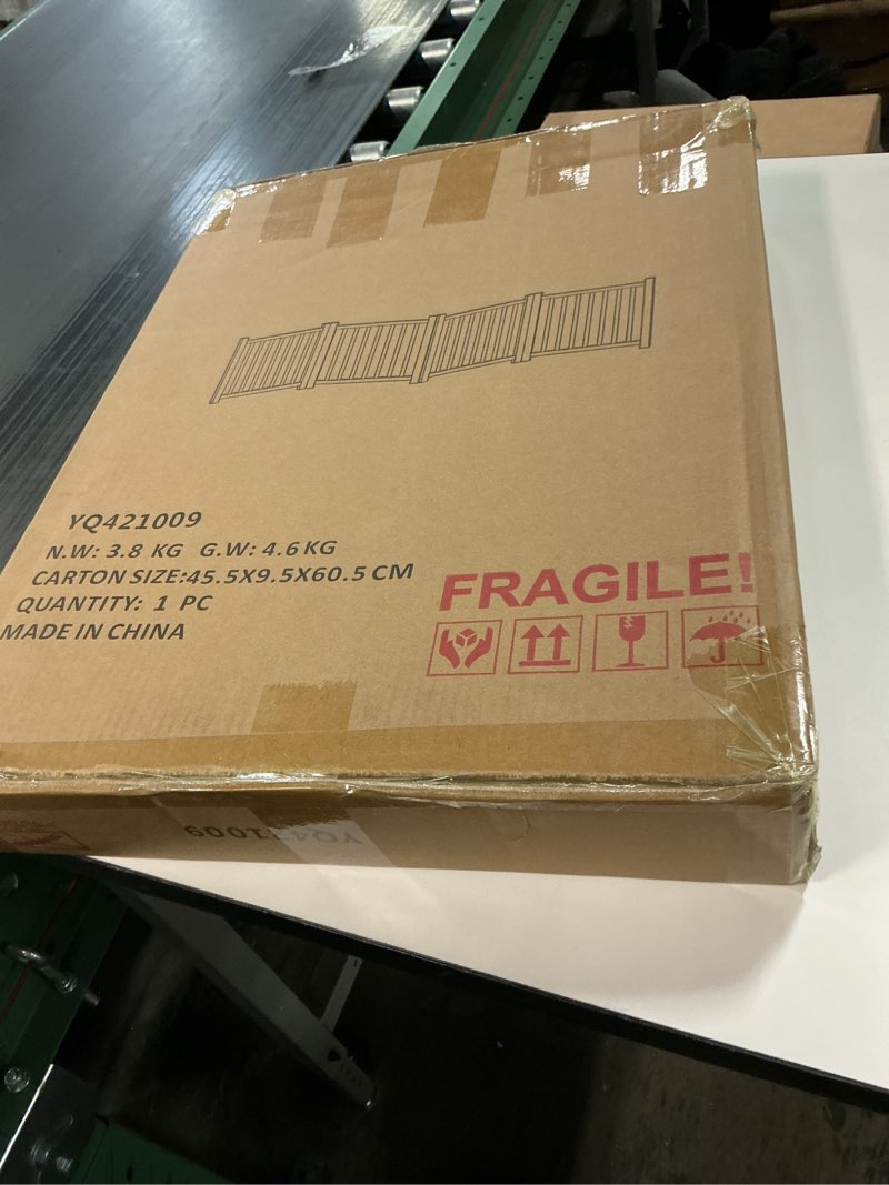 Condition photo showing New/Like New for YOCAN Paint-Free Wooden Freestanding Dog Gates for The House,Doorways, Stairs,Wood Dog Fences Indoor Pet Gate,Step Over Fence-4 Panel H:16.9" ?4 Panels?16.9"H