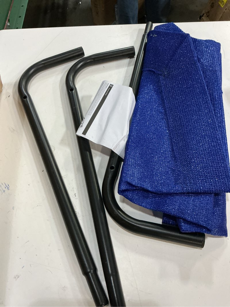 Condition photo showing As Is for (incomplete ,missing pcs)coolaroo original elevated dog bed - breathable off-the-ground pet bed with cooling fabric, joint relief & moisture-resistant fabric, 100% recyclable, easy clean, aquatic blue, medium medium dog bed aquatic blue