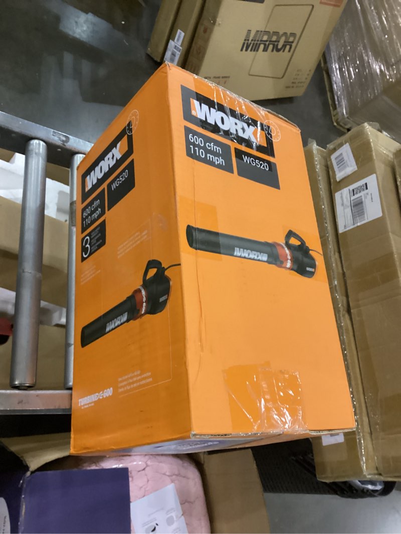 Condition photo showing New/Like New for WORX WG520 12 Amp Turbine 600 Electric Leaf Blower