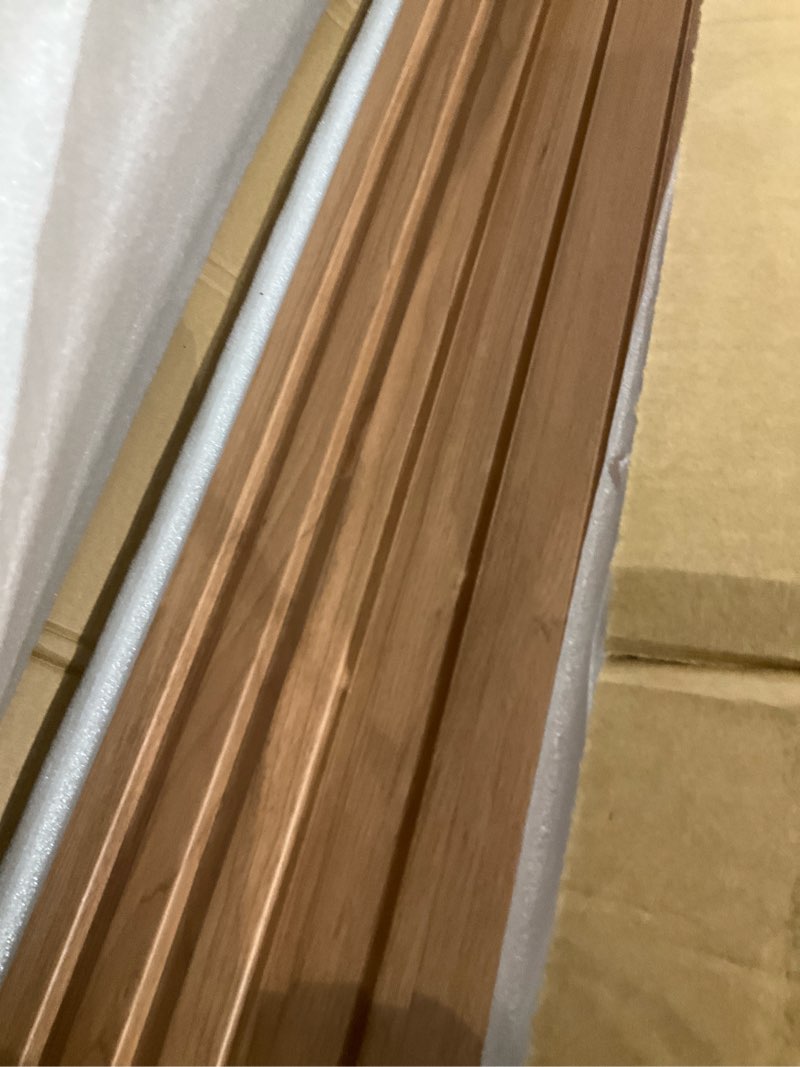 Condition photo showing As Is for wpc slat wall panels 8 pack 96" x 6", waterproof fluted wall paneling, accent 3d wall panel for wall decor, bathroom, bedroom, office - low grille black (cover approx.32 sq.ft) 96 x 6 inch black