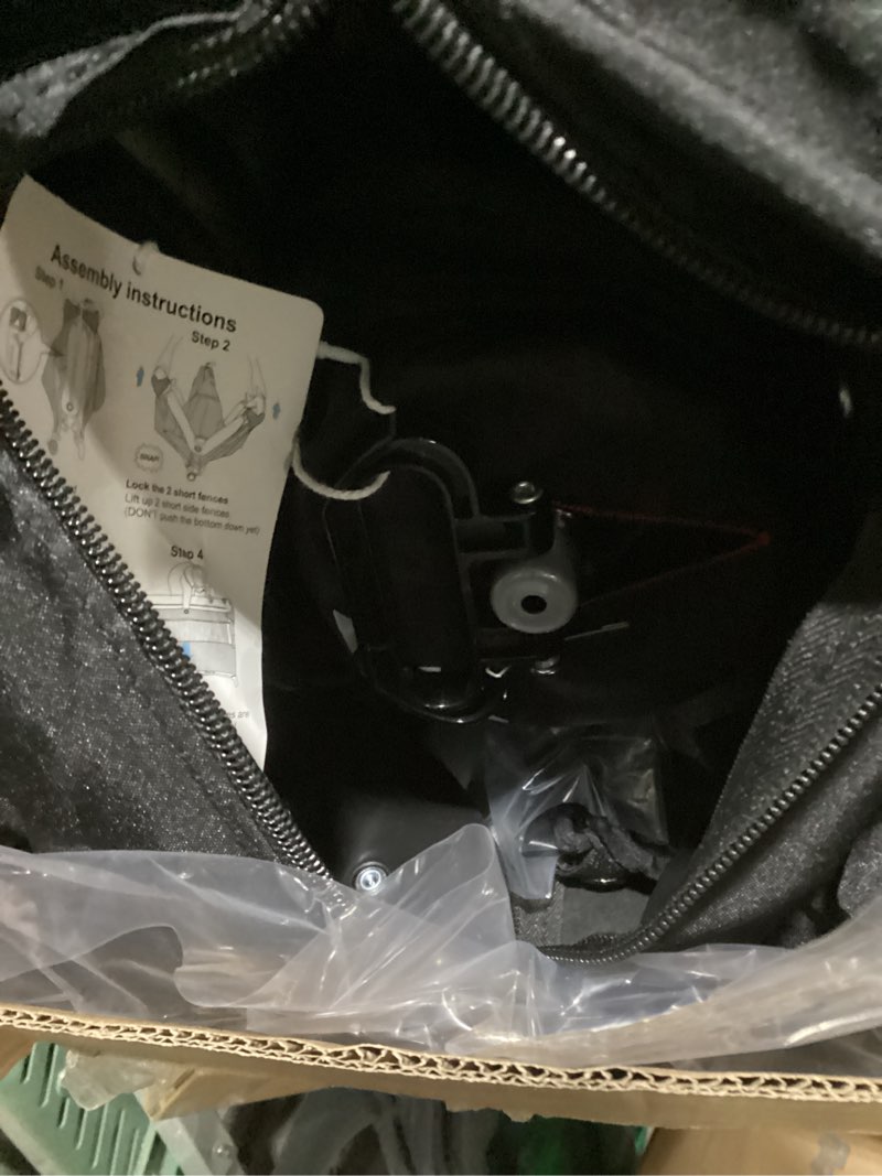 Condition photo showing As Is for 4 in 1 Baby Bassinet, Pack and Play, Bedside Crib Sleeper, Diaper Changer - Comes with Mattress, Mosquito Net?Bottom Storage and Toy Bar for Newborn to Toddles Black