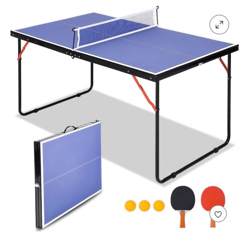 Pinkunn table portable foldable table tennis game set 