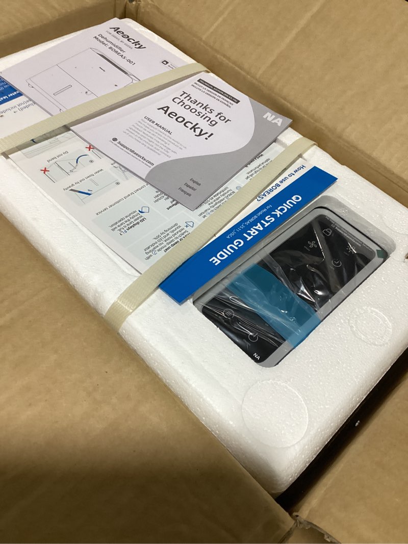 Condition photo showing Good Condition for aeocky 50 pint/day, 3500sq.ft compressor dehumidifier with drain hose | 0.8 gallon water tank capacity, for basement, home, bedroom, bathroom, rv, garage, intelligent humidistat, quiet