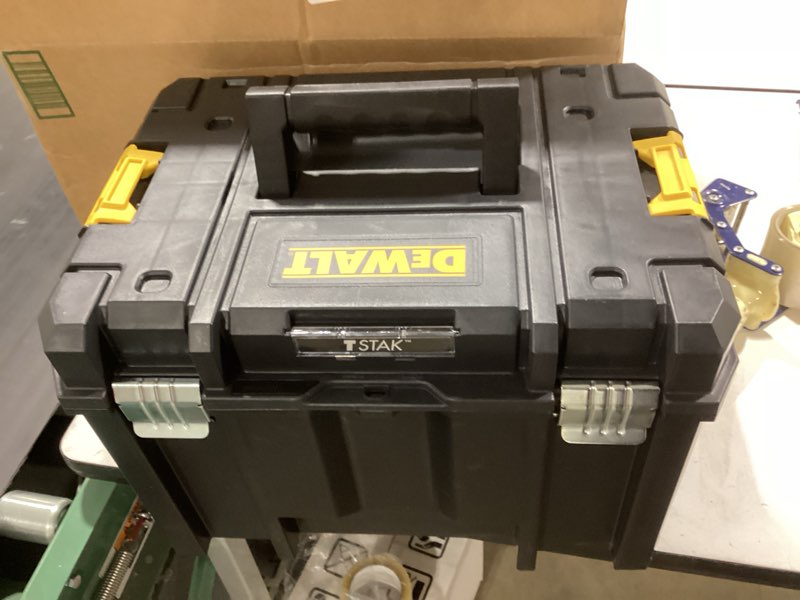 Condition photo showing Good Condition for dewalt tstak tool box, extra large design, removable tray for easy access to tools, water and debris resistant (dwst17806)