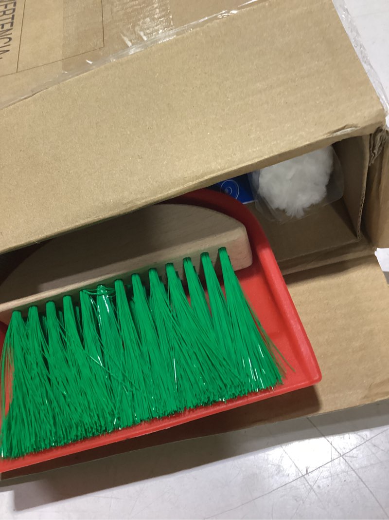 Condition photo showing As Is for melissa & doug dust sweep mop, 6-pc. toddler cleaning set with kids broom & accessories, preschool learning activities & kids toys for girls & boys 3+