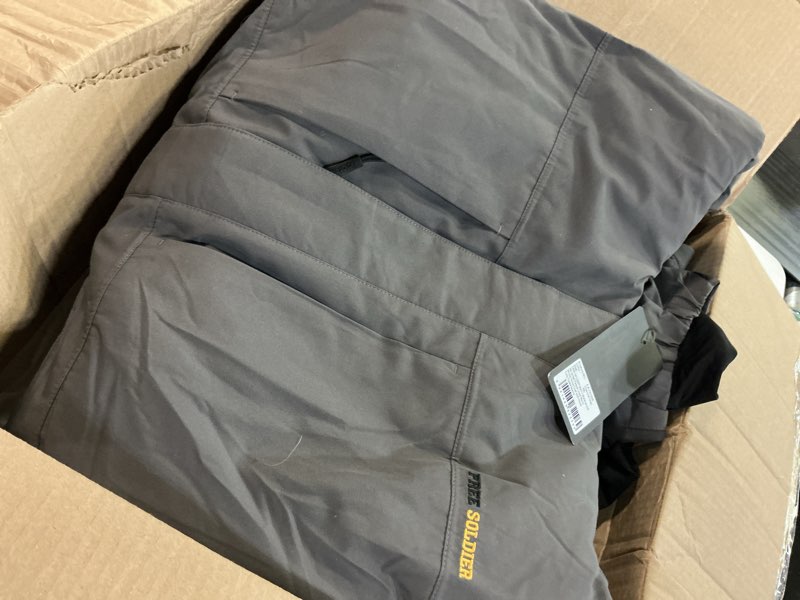 Condition photo showing Good Condition for free soldier men's waterproof ski jacket fleece lined warm winter snow coat with hood fully taped seams 3x-large charcoal gray