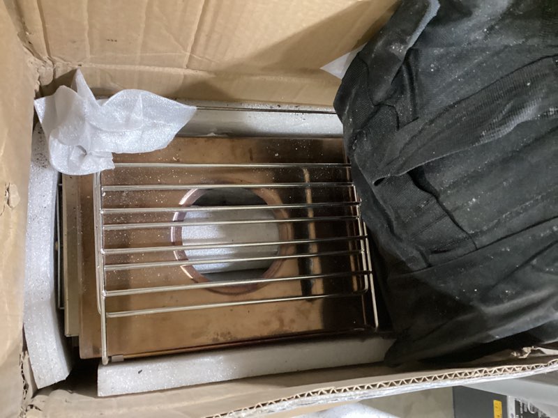 Condition photo showing Good Condition for hot tent stove, unho wood burning stove, portable wood stove with 6 stainless chimney pipes for outdoor heating & cooking, ice fishing, hunting,winter warmth 15.7*7.6*9.5 in