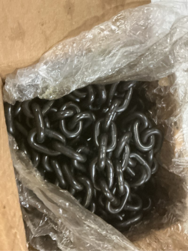 Condition photo showing New/Like New for yatointo g80 binder/safety chain 5/16 inch x 20 foot transport binder chain with clevis grab hooks 4,900 lbs safe working load logging chain for transporting towing tie down binding equipment 5/16 inch x 20ft (black)