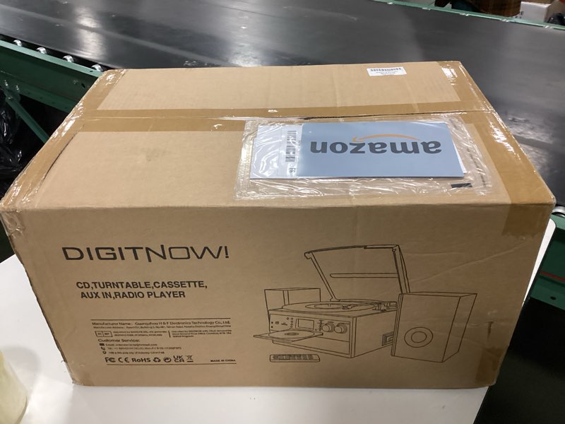 Condition photo showing New/Like New for DIGITNOW Bluetooth Record Player Turntable with Stereo Speaker, LP Vinyl to MP3 Converter with CD, Cassette, Radio, Aux in and USB/SD Encoding, Remote Control, Audio Music Player Built in Amplifier