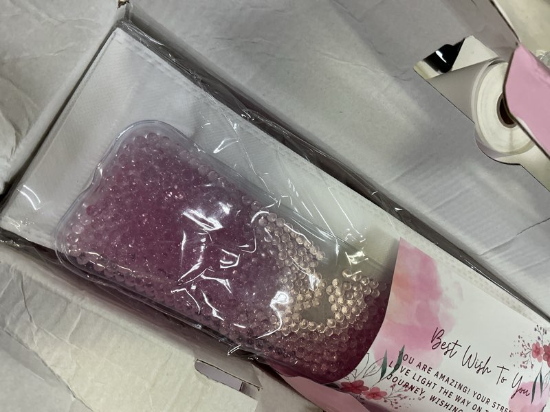 Condition photo showing New/Like New for postpartum essentials kit - peri bottle,perineal ice packs,perineal healing foam,disposable underwears,cooling pad liners,bath salts,canvas bag,card,postpartum gifts for mom