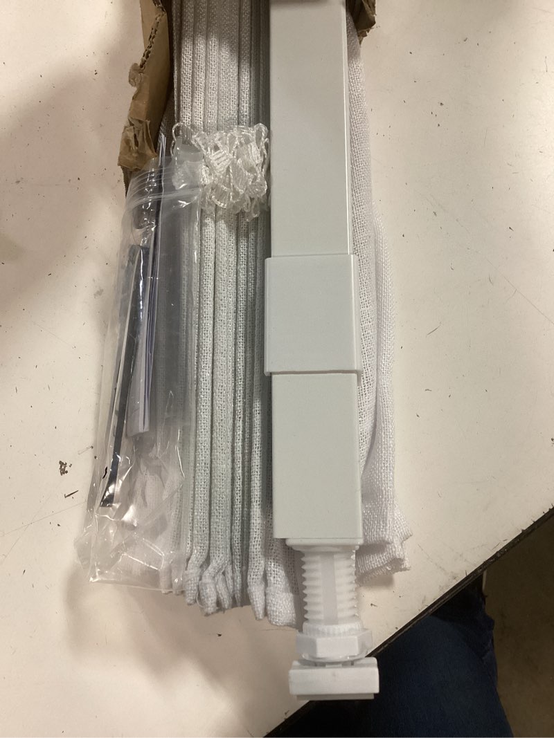 Condition photo showing Good Condition for unishades no drill cordless roman shades for windows, 20" w × 64" h - light filtering - linen - white light filtering - linen - white 20" w × 64" h