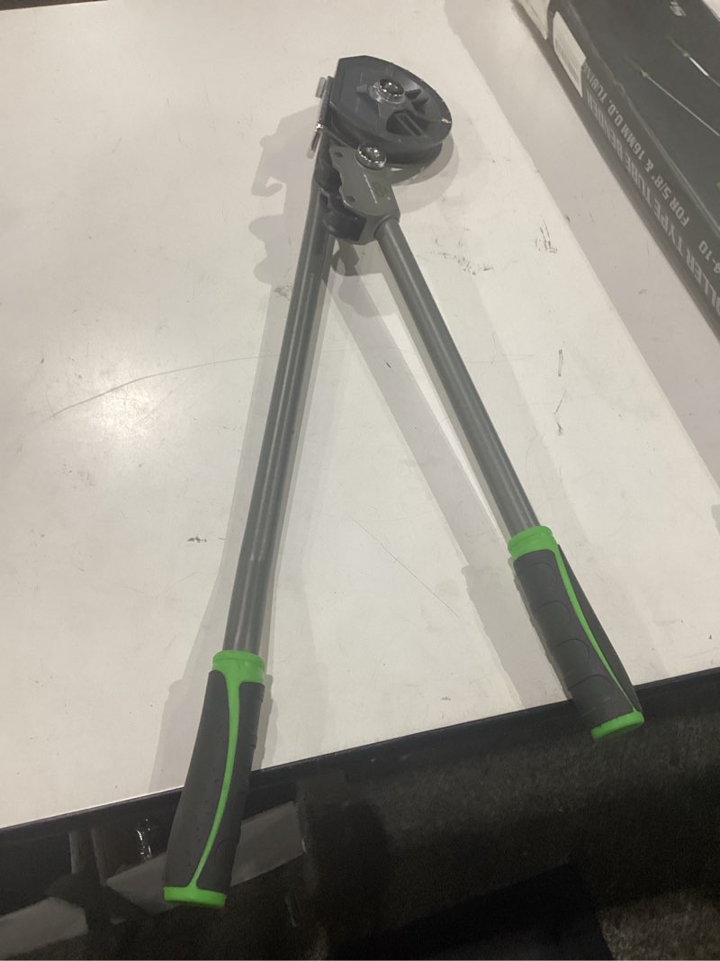 Condition photo showing Good Condition for 5/8” tube bender tubing pipe bender with roller 0-180°hvac copper tool for copper aluminum iron stainless pipes air condition refrigeration repair 5/8 inch