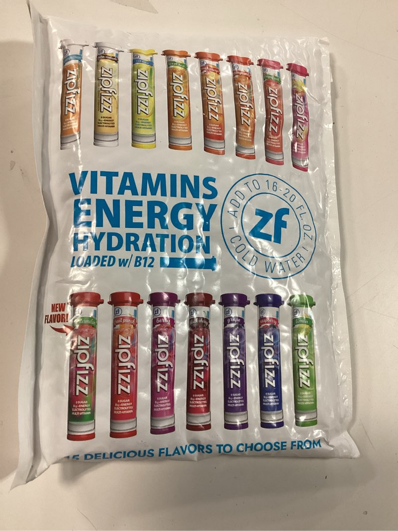 Condition photo showing New/Like New for Zipfizz Daily Energy Drink Powder, Variety Pack, 15 Pack | 3-in-1 Sustained Energy, Rapid Hydration, and Essential Vitamins | Sugar-Free | Electrolyte Powder | Contains Vitamin B-12 & Antioxidants Variety 0.39 Ounce (Pack of 15)
