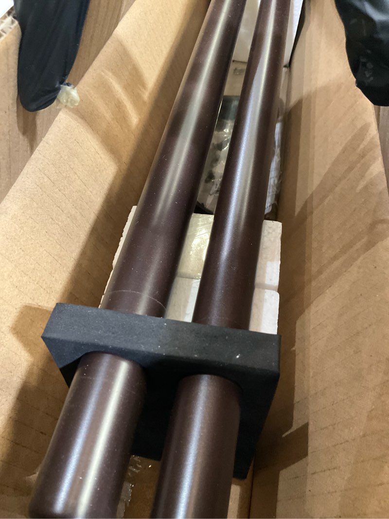 Condition photo showing Good Condition for 28-48 inches curtain rods for window, vimayta 1 inch diameter drapery rod with resin finials, ideal adjustable heavy duty single curtains rod for bedroom, living room decoration, matte brown matte brown 28"-48"