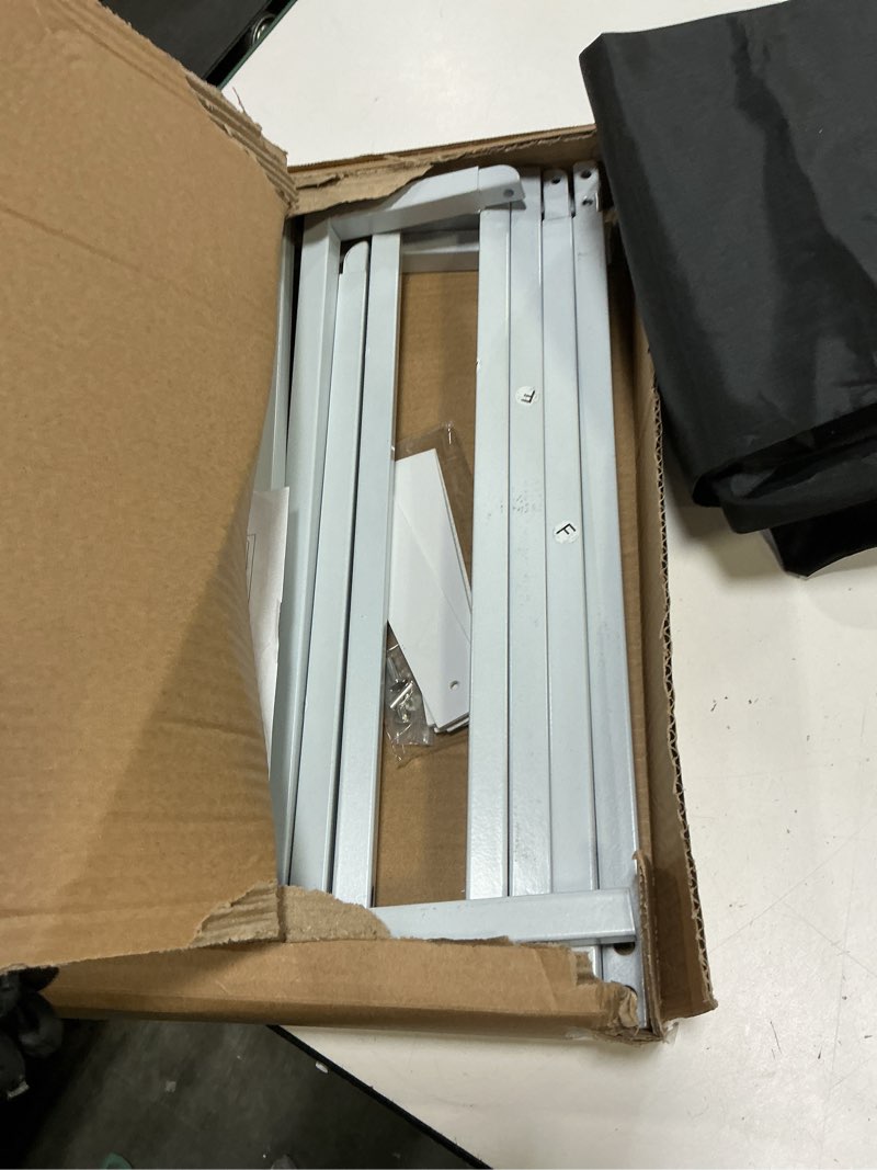 Condition photo showing As Is for wedding welcome sign stand, adjustable sign stand includes custom design & leather sign hanging straps, heavy duty metal floor standing easel stand, welcome to our wedding sign holder (black)