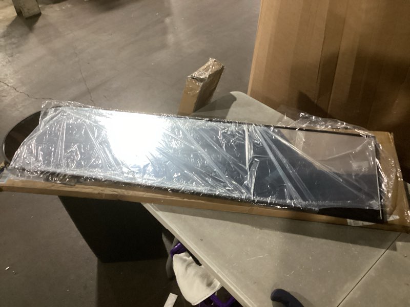 Condition photo showing New/Like New for Delma Arched Mirror Full Length,Standing Mirror Full Body,Large Floor with Stand for Wall Entryway Door Bedroom Bathroom Living Room Black Frame 56"L x 15"W