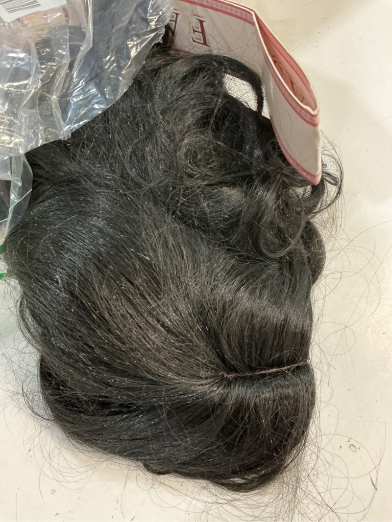 Condition photo showing As Is for quickwig short body wave wig glueless short wavy bob wigs side part loose wave wigs for women shoulder length curly synthetic wig lace part hair (natural black) black 16inch