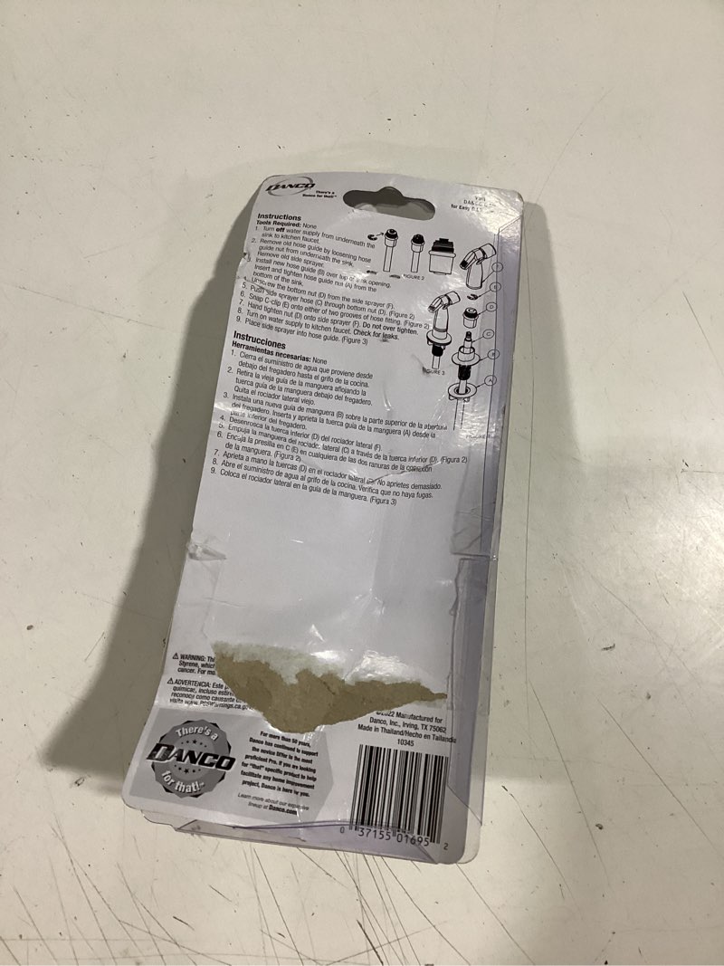 Condition photo showing As Is for danco black faucet spray head