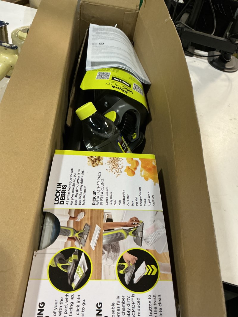 Condition photo showing Good Condition for shark vacmop cordless hard floor cleaner, vacuum and spray mop, powerful suction, lightweight, led headlights, includes 4 disposable pads, 12oz multi-surface cleaning solution, gray, vm252 gray - 4 pads