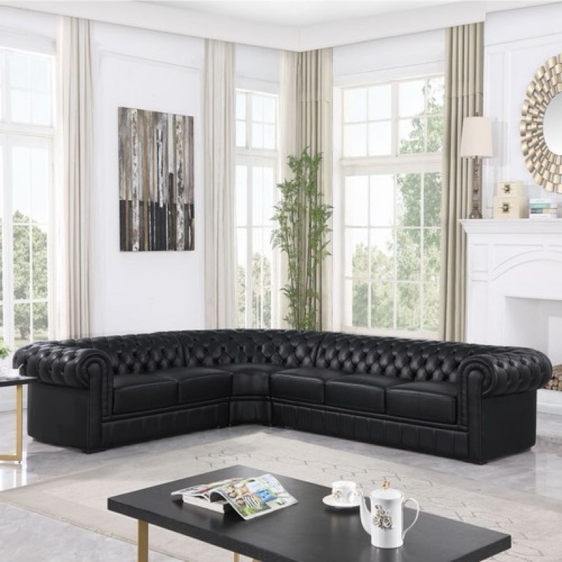 (Incomplete)Manual Reclining Sectional Sofa Set Leather Recliner Corner Sectional Couch Sofa