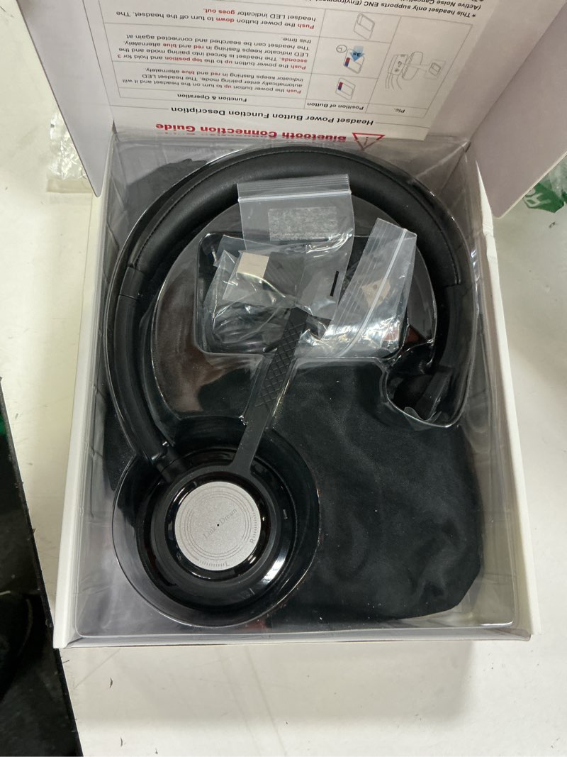 Condition photo showing Good Condition for Link Dream Trucker Bluetooth Headset 20H Talktime Wireless Headset with 270°Rotatable Noise Cancelling Microphone USB Dongle for Online Meeting, Office Home, Call Center, Computer, Cell Phone (BH60)