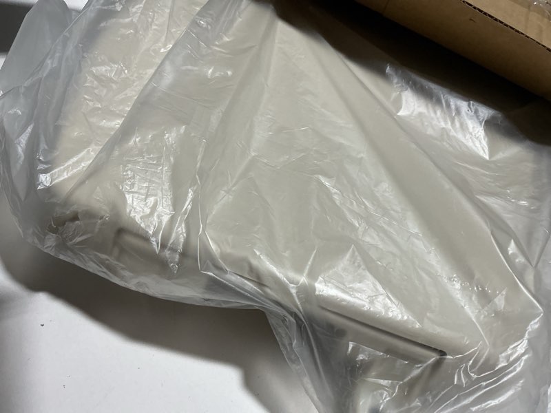 Condition photo showing As Is for Mayfair Aurora Slow Close Toilet Seat, Easy Clean Hinges and Adjustable Perfect Fit Plastic Seat, Made in USA, Elongated, Bone