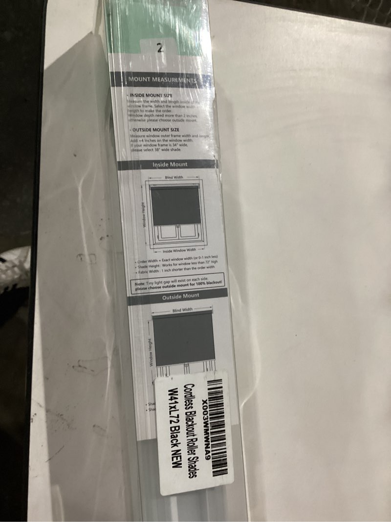 Condition photo showing New/Like New for Cordless blackout roller shades W42xL72 