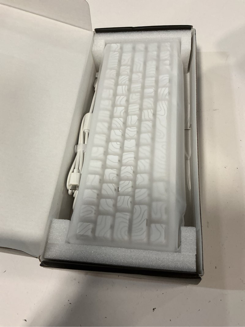 Condition photo showing Good Condition for hitime x xvx m67 wireless 60% percent keyboard, qmk/via topographic gaming keyboard, tri-mode thocky creamy mechanical key board, hot swappable gasket mount rgb imd tech for win/mac(jadestone) white