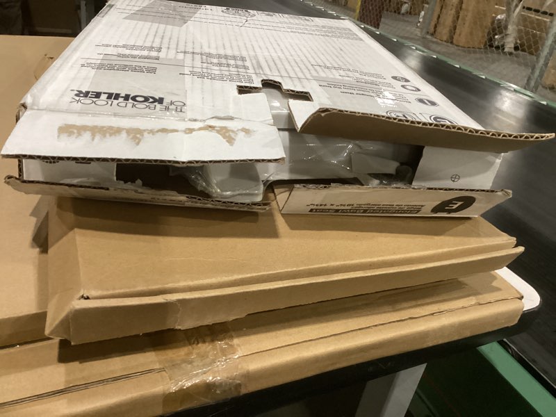 Condition photo showing As Is for KOHLER 4636-RL-0 Cachet ReadyLatch Elongated Toilet Seat Slow Close, Soft Close Toilet Seat Quiet Lid, Contoured Grip-Tight Bumpers Installation Hardware, Apartment Essentials, White White Elongated Ready Latch