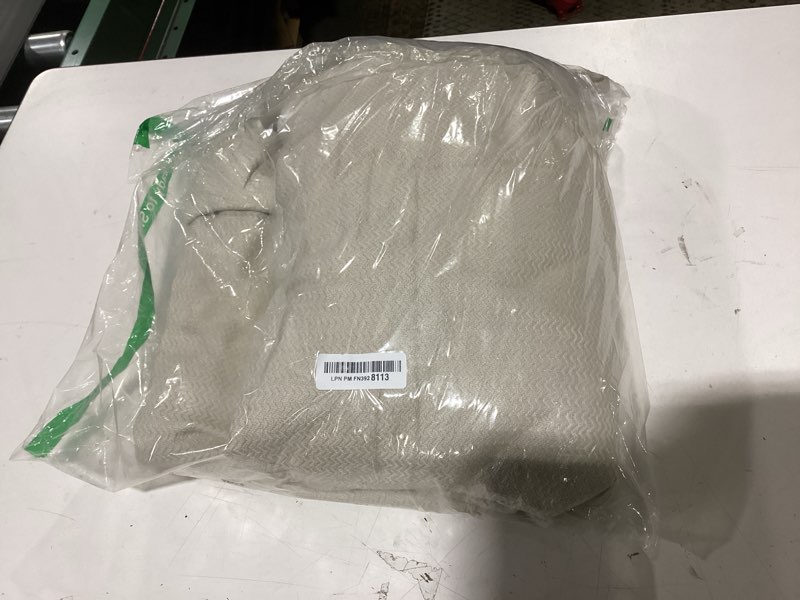 Condition photo showing Good Condition for bedsure gentlesoft 100% cotton large blanket oversized king for bed 120x94 inches - breathable soft cozy herringbone woven blanket for summer, couch cover, linen beige 01 - linen beige oversized king (120" x 94")