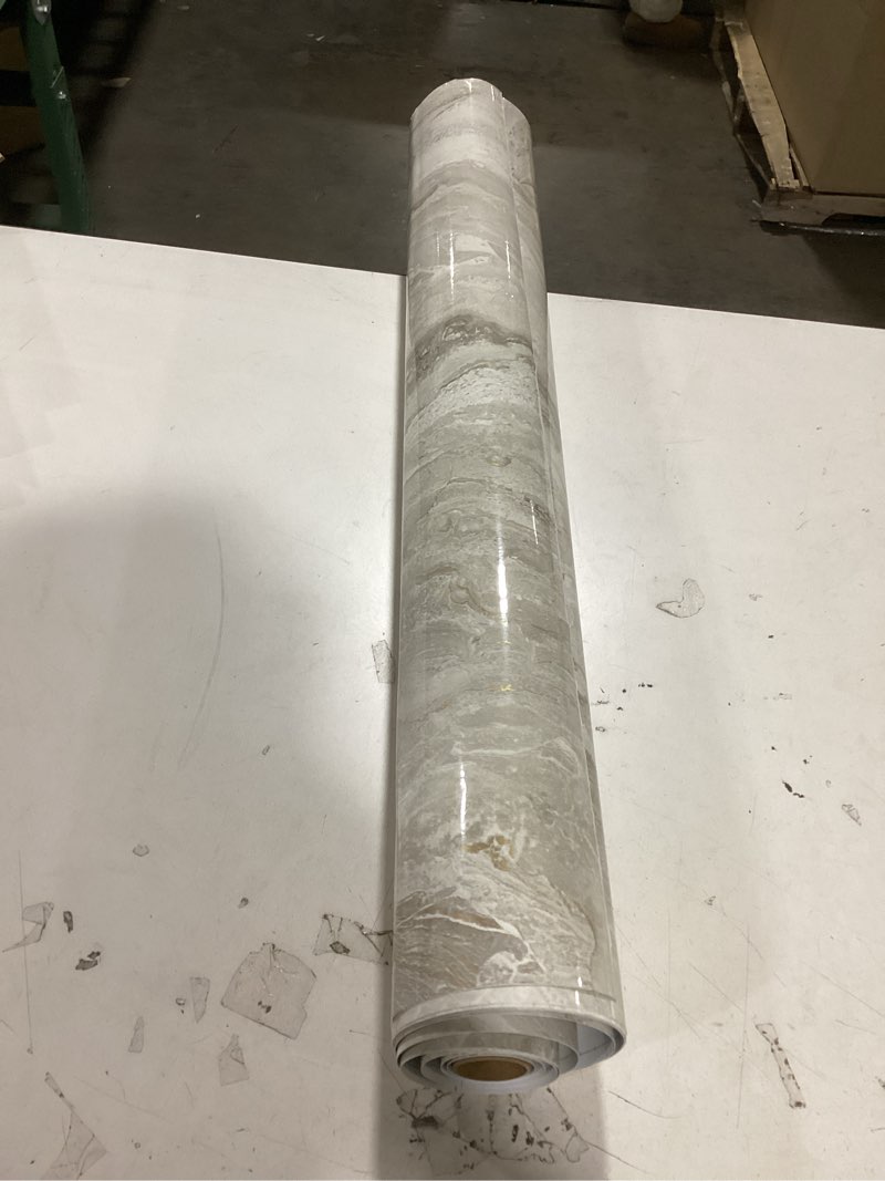 Condition photo showing As Is for Glossy Marble Contact Paper White Peel and Stick Wallpaper Marble Wallpaper Self-Adhesive Removable 15.7"x78.7" Wall Paper for Cabinets Bathroom Waterproof Wallpapers Modern Decorative 15.7" x 78.7"