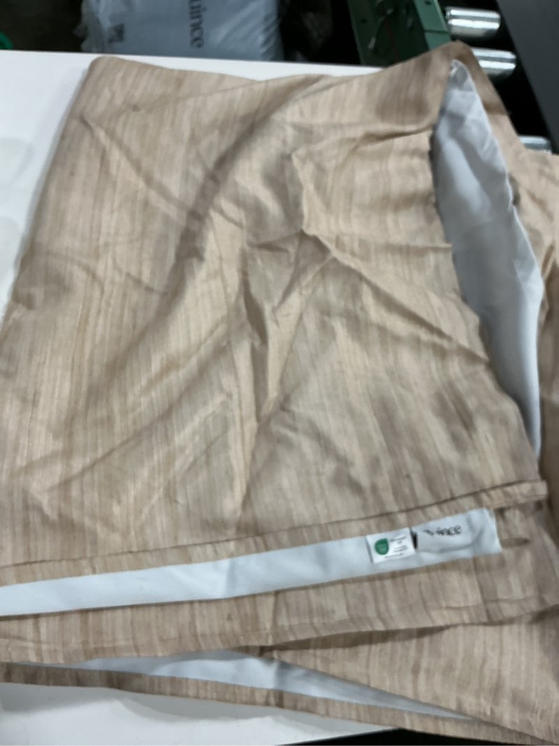 Condition photo showing As Is for quince raw silk curtain panel set 2 48” x 84” cotton lined ivory