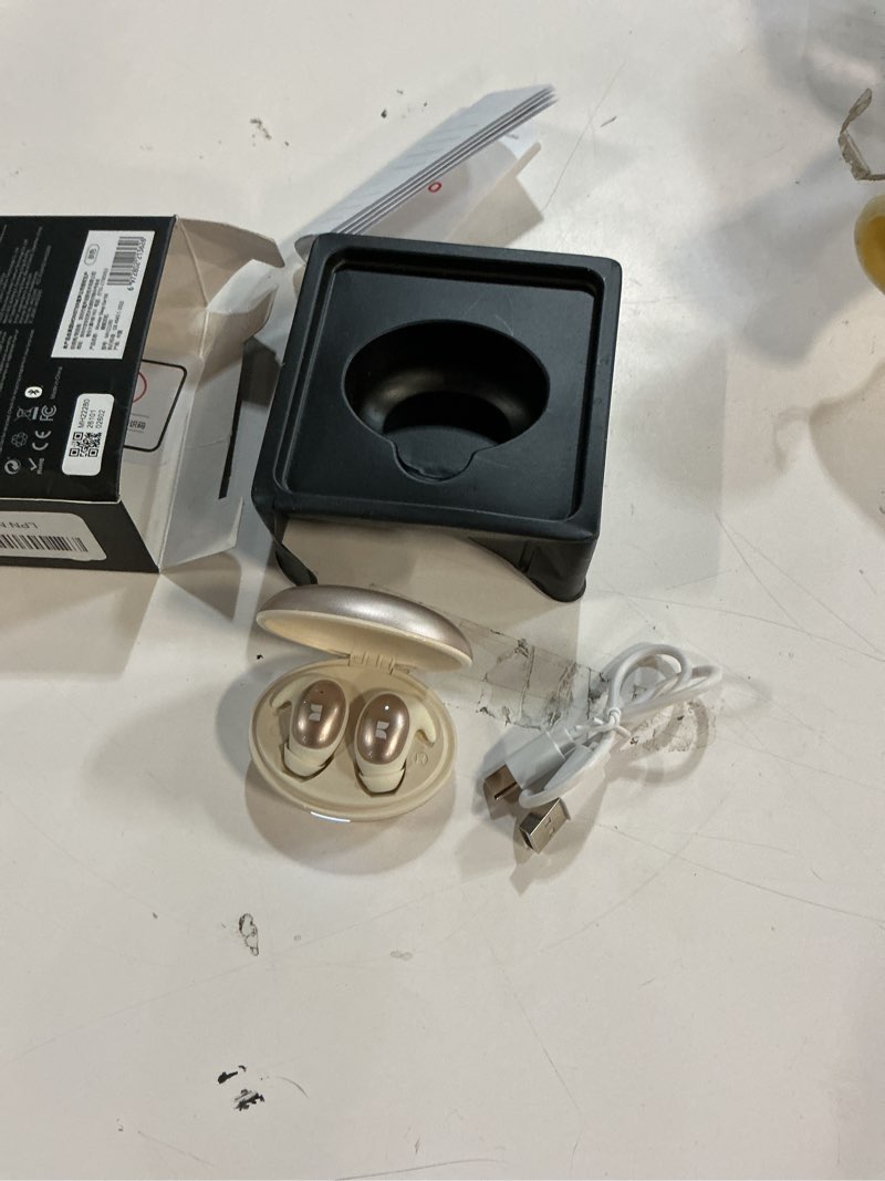 Condition photo showing Good Condition for monster sleep ear100 ear buds, sleep earbuds with stereo sound, design for side sleepoth 6.0, enc noise cancelling, ipx6 waterproof mini headphones,white