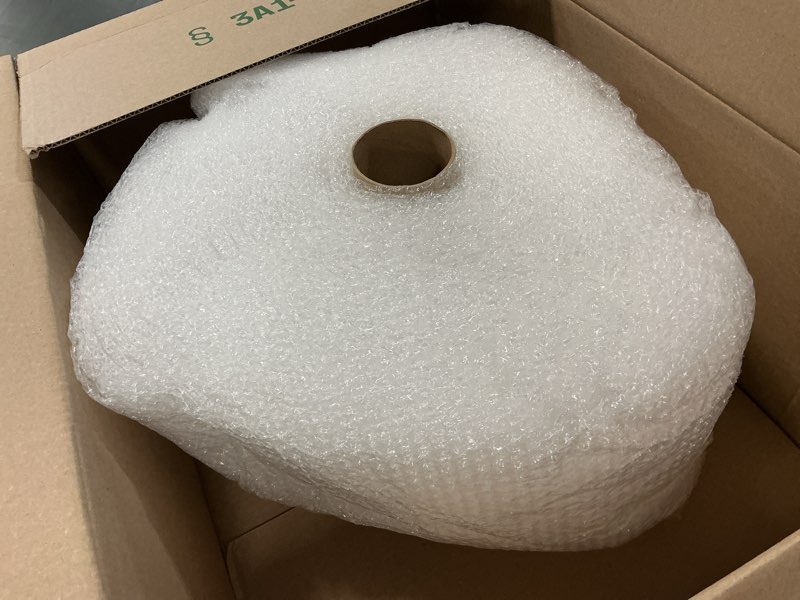 Condition photo showing Good Condition for amazon basics bubble wrap for moving, packing, shipping and storage, perforated protective cushioning for fragile items, 12-inch x 175-ft long roll, small 3/16", clear
