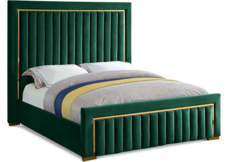 ( incomplete/ box 3 of 3) Dolce Green Velvet King Bed
