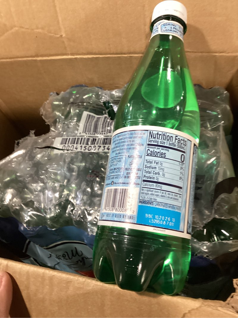 Condition photo showing Good Condition for s.pellegrino sparkling natural mineral water, plastic bottles, 16.9 fl oz (pack of 12)