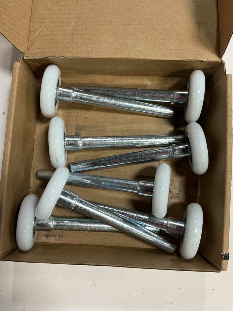 Condition photo showing As Is for 8 pack garage door rollers replacement, 2” nylon garage rollers with 6200-zz dual sealed bearings, quiet & smooth operation, heavy-duty 4” steel stem for standard residential garage doors