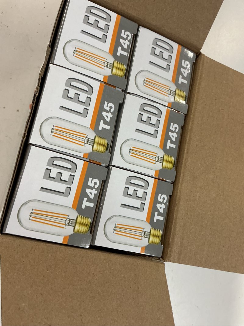 Condition photo showing New/Like New for 6 pcs t22 small filament led bulb, warm light 1w equals 5w-7w-10w edison light bulbs, small e12 base amber glass bulb for night light string light t22 2200k warm 6 count (pack of 1)