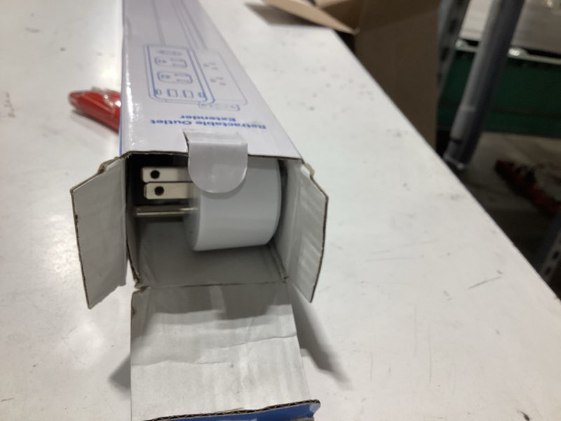 Condition photo showing Good Condition for outlet extender stick, power strip with 6 outlets & 4 usb ports, extends 22"-34", rotates 180°(90° per side), home dorm essential for nightstand, couch and desk 3 ft 6ac+4usb