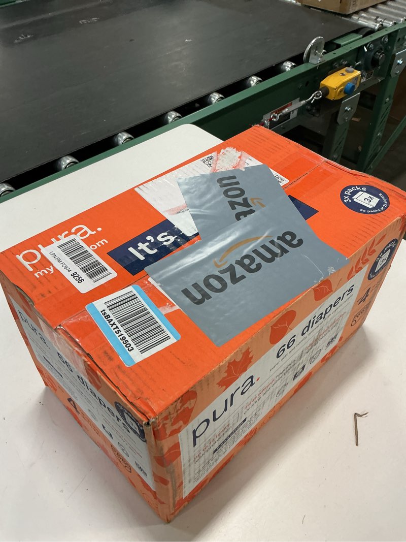 Condition photo showing New/Like New for Pura Size 4 Diapers, 66 Count, Unisex, Organic Cotton, Leak-Free, Plant-Based, Dermatologically Tested, Allergy-Certified, Carbon Neutral, B-Corp Size 4 (66 Diapers) 66