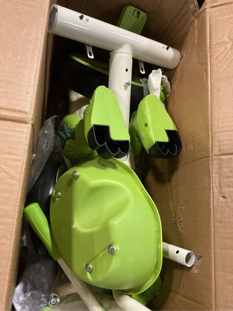 Condition photo showing As Is for dinosaur kids tricycle for rider- toddlers kid trike bike big wheel with music, storage basket,light wheel, indoor/outdoor preschool daycare kids bike,best gift for 3-7 year old girls & boys (green) green+light