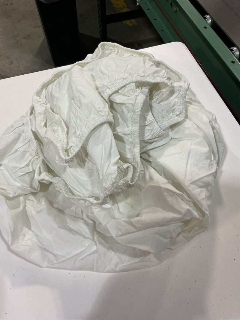 Condition photo showing As Is for quince organic crisp percale fitted sheet 1 pieces, queen, white