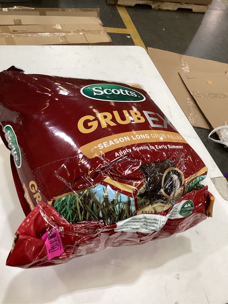 Condition photo showing As Is for scotts grubex1 - grub killer for lawns, kills white grubs, sod webworms and larvae of japanese beetles & more, lawn treatment for season long grub control, treats up to 10,000