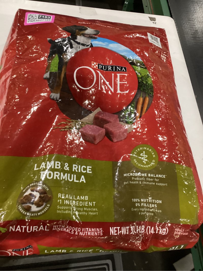 Condition photo showing New/Like New for Purina ONE Dry Dog Food Lamb and Rice Formula - 31.1 lb. Bag