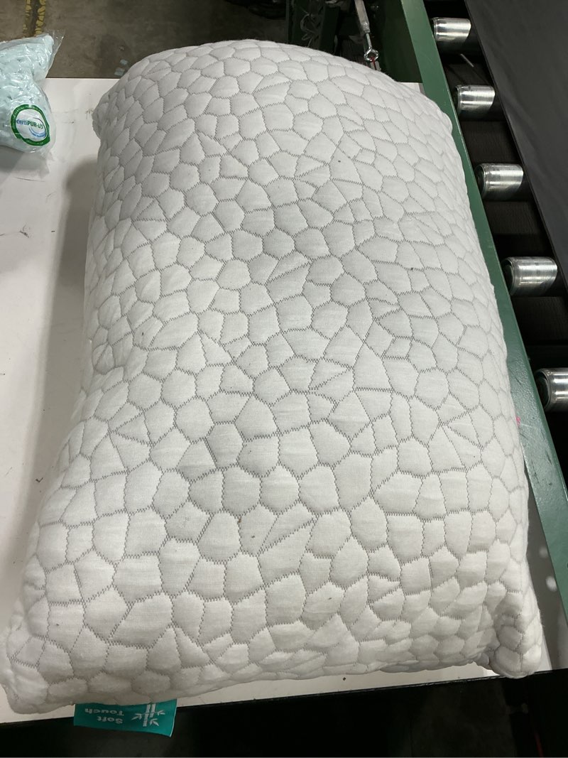 Condition photo showing As Is for memory foam pillow - hypoallergenic - memory foam - latex free - cooling pillow - stomach sleepers - standard pillow size - bed pillow -