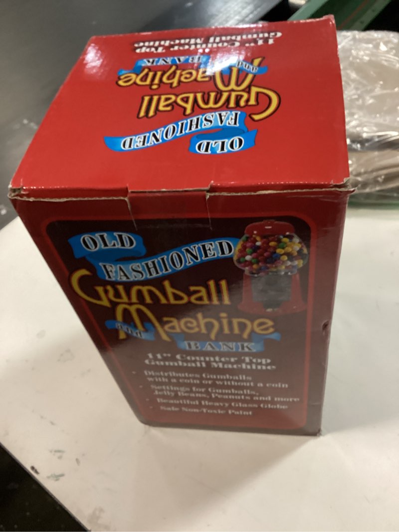 Condition photo showing New/Like New for Vintage Gumball Machine - 11-Inch Retro-Style, Coin-Operated Cast Metal Vending Machine with Glass Globe and Free Spin by Great Northern Popcorn (Red)