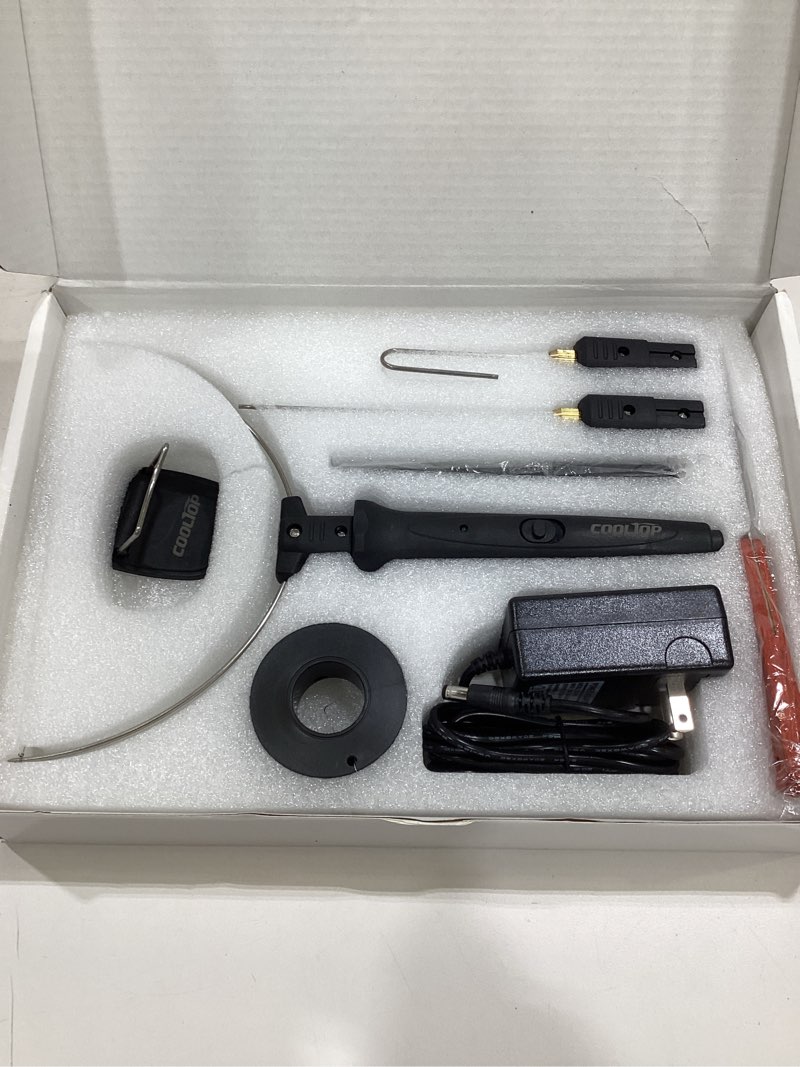 Condition photo showing As Is for cooltop hot wire foam cutter kit, 18w styrofoam knife cutter electric hot wire foam cutting tool, heated foam carving knife kit with cleaning pen for foam board, pearl cotton, epp, kt board, eps