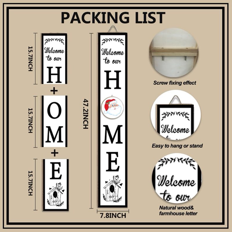 Nialnant St Patricks Day Welcome Home Sign for Front Porch Standing, Interchangeable Rustic Wooden O