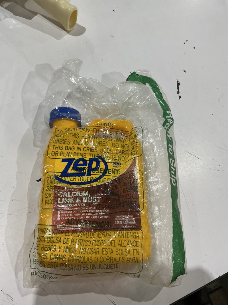 Condition photo showing As Is for zep calcium lime & rust stain remover