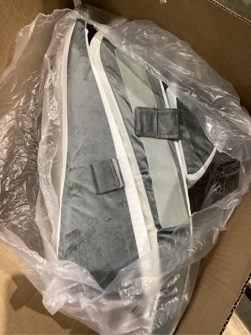 Condition photo showing Good Condition for 3Pcs Wedge Pillow Set for After Surgery,Acid Reflux Relief, Adjustable Bed Wedge Pillows for Sleeping,Anti Snore, Memory Foam Triangle Pillow for Back&Neck&Shoulder Pain Relief, White&Grey White/Grey 12 IN+1 Head pillow